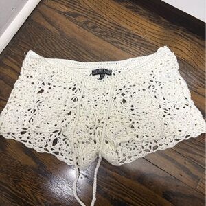 Cream Crochet Shorts